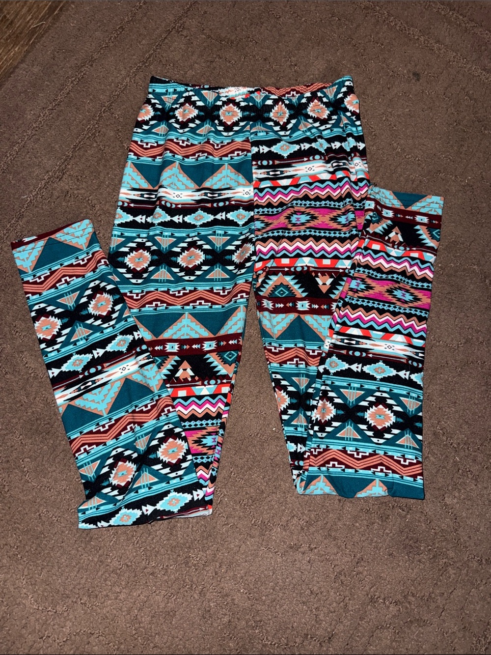 Girls' Aztec Print Leggings - Turquoise Multicolor
